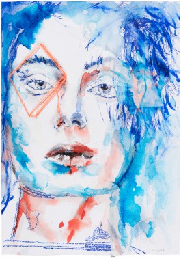 Ida on the fence: Cats Can Hide Anywhere in the House (work on paper) 