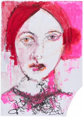 Ida on the fence: Growing collar (work on paper) 