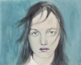 Ida on the fence: Landscape(work on canvas)