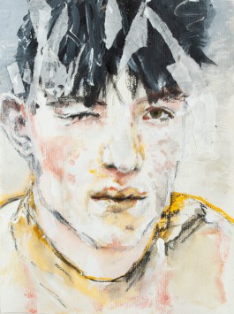 Ida on the fence: Snowed Under (work on paper)